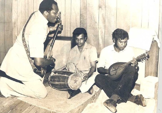Lord Shorty (later Ras Shorty) with Robin Ramjitsingh and Bisram Moonilal_early 1970s Image from the brilliant folks at Zocalo Poets (http://zocalopoets.com/2014/02/28/kaiso-calypso-soca-pepper-it-tt-style/) 